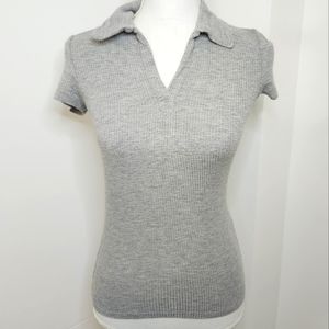 Hollister Ribbed Gray Top S
